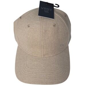 VRST Flannel Hat Mens Beige Tan Adjustable Baseball Cap Wool Blend OSFM NWT